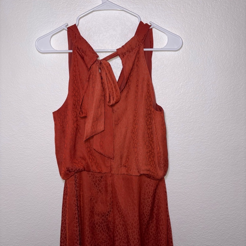 Vince Camuto Women's Rust Red Sleeveless Drape Neck Dress - Picture 5 of 5